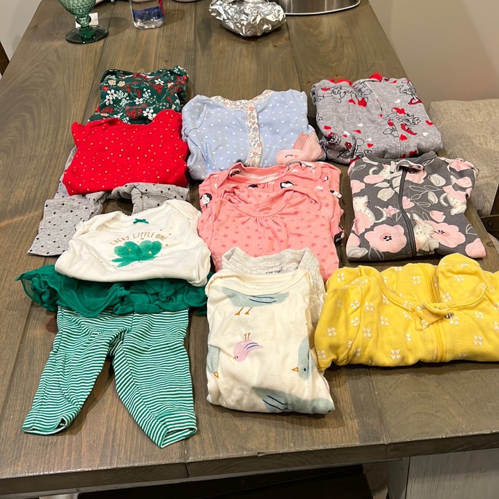 Carter’s, just one you infant newborn 0/3 months bundle. Sold as a complete set